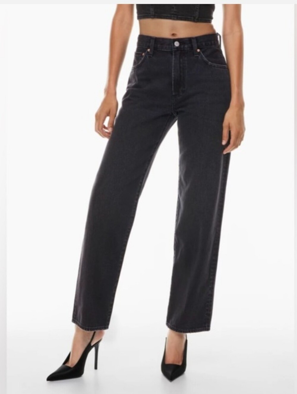 Denim Forum Straight-Leg Jeans in Black